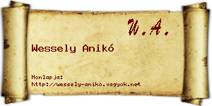 Wessely Anikó névjegykártya